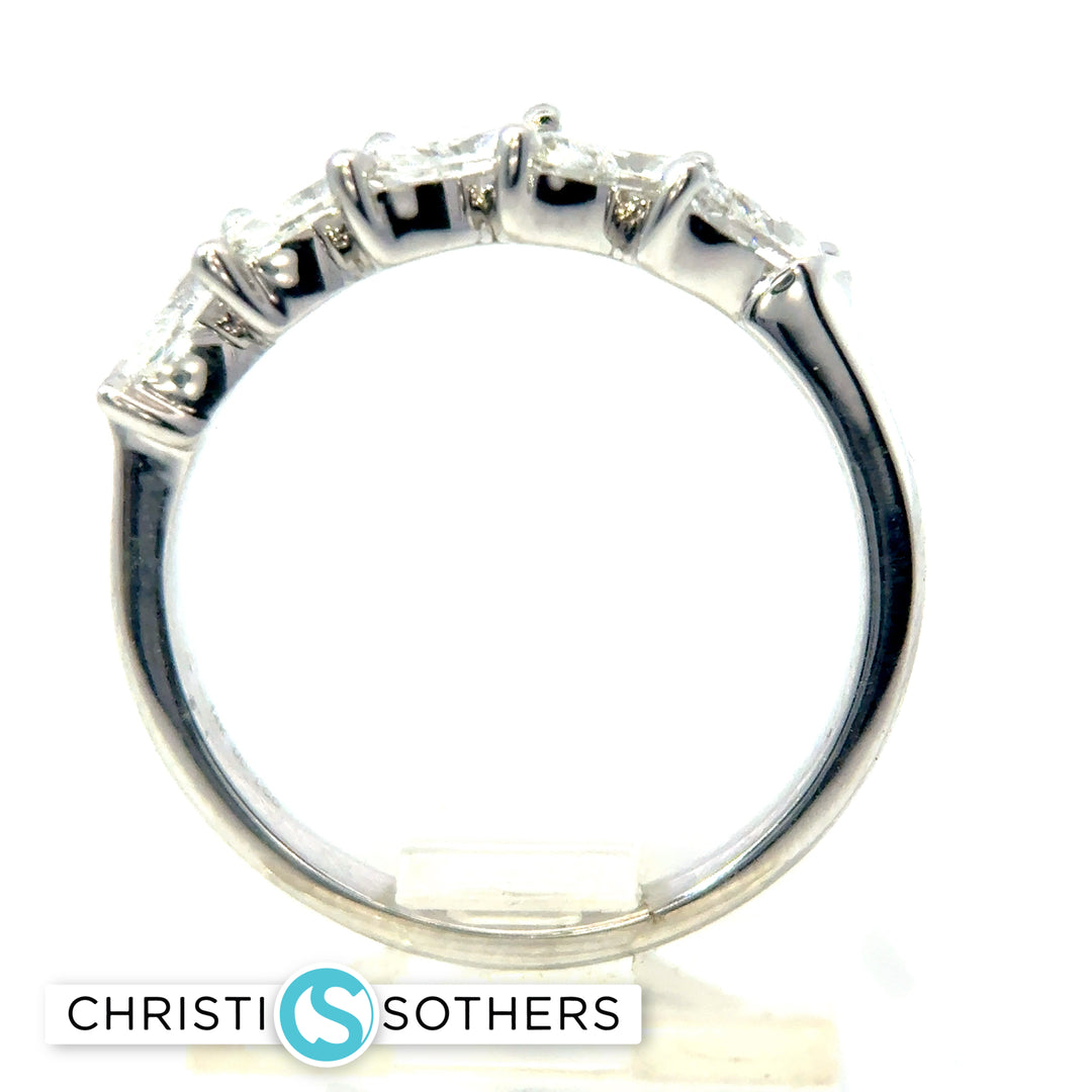 14KT White Gold Lab-Grown Diamond marquise band