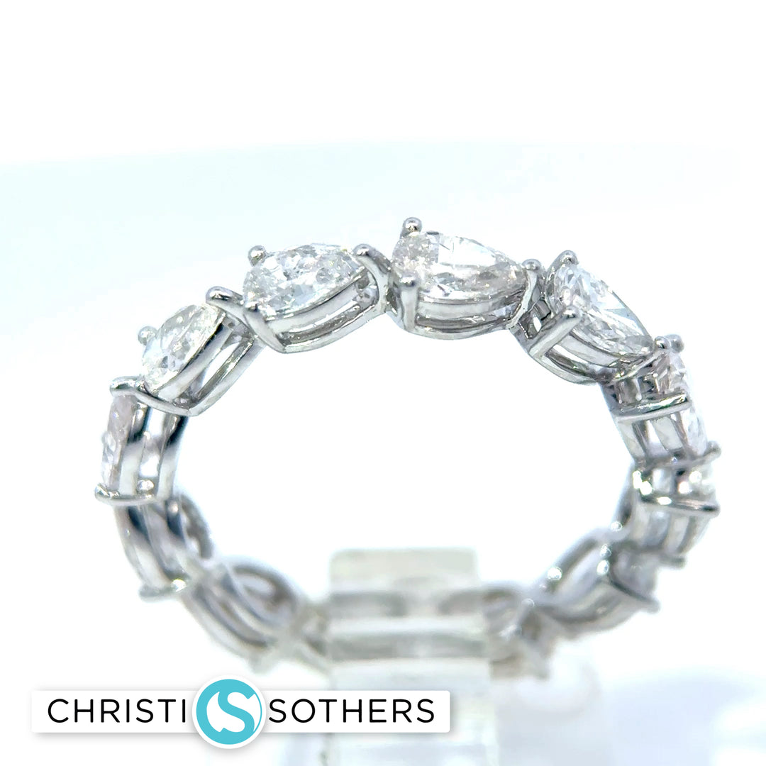 14KT Lab-Grown Diamond Pear Shape Eternity Band