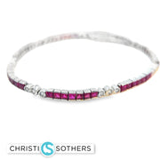 14KT White Gold Ruby & Diamond Bracelet