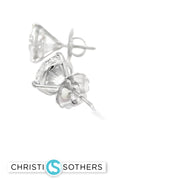 14KT Certified Lab-Grown Ideal Cut Round Diamond Basket Pushback Earrings (8.18 CTTW)