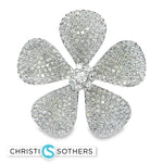 Load image into Gallery viewer, 14KT White Gold Diamond Floral Brooch

