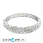 Load image into Gallery viewer, 18KT White Gold Diamond Pavé Bangle Bracelet
