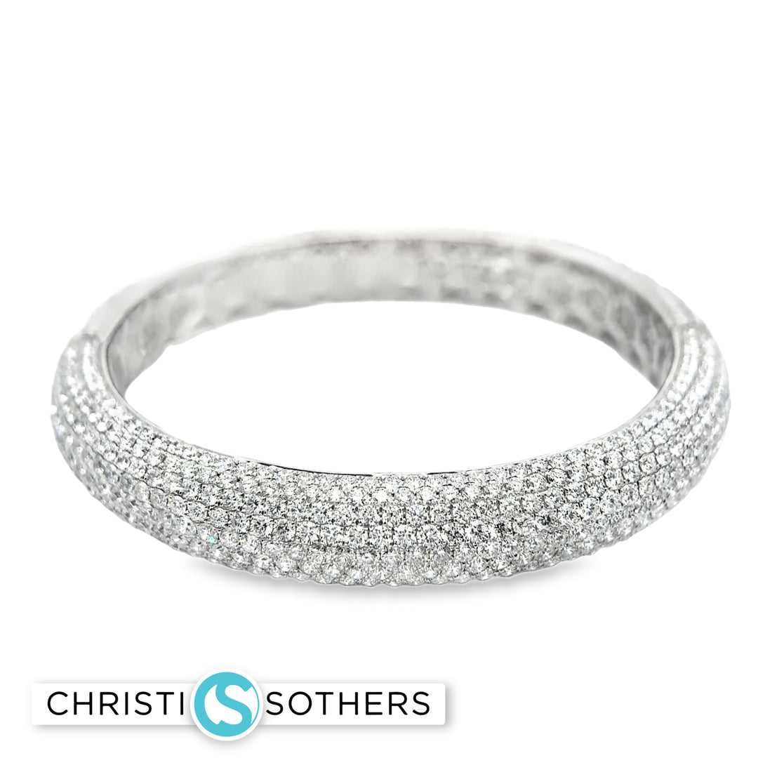 18KT White Gold Diamond Pavé Bangle Bracelet