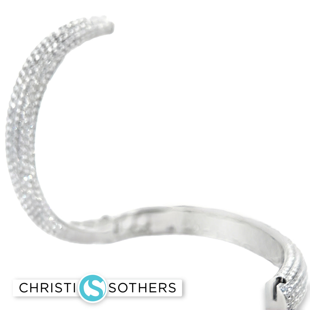 18KT White Gold Diamond Pavé Bangle Bracelet
