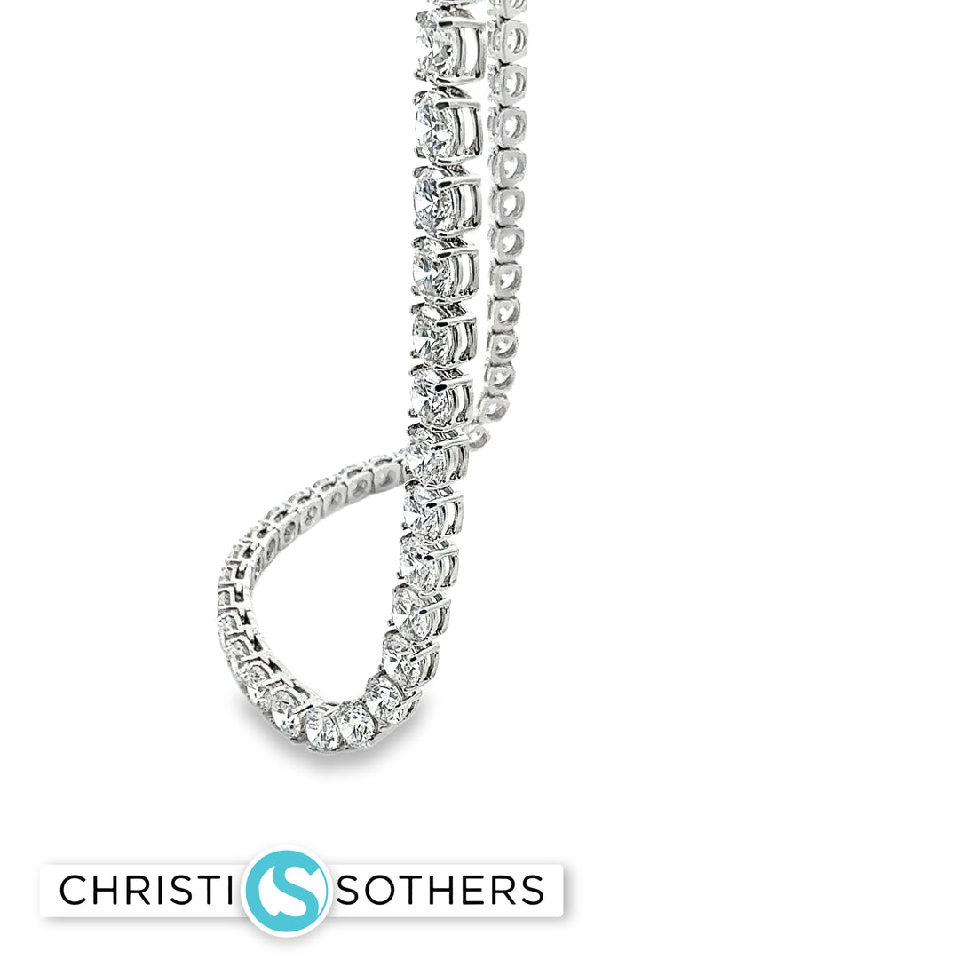 14KT White Gold Lab-Grown Diamond Line Necklace