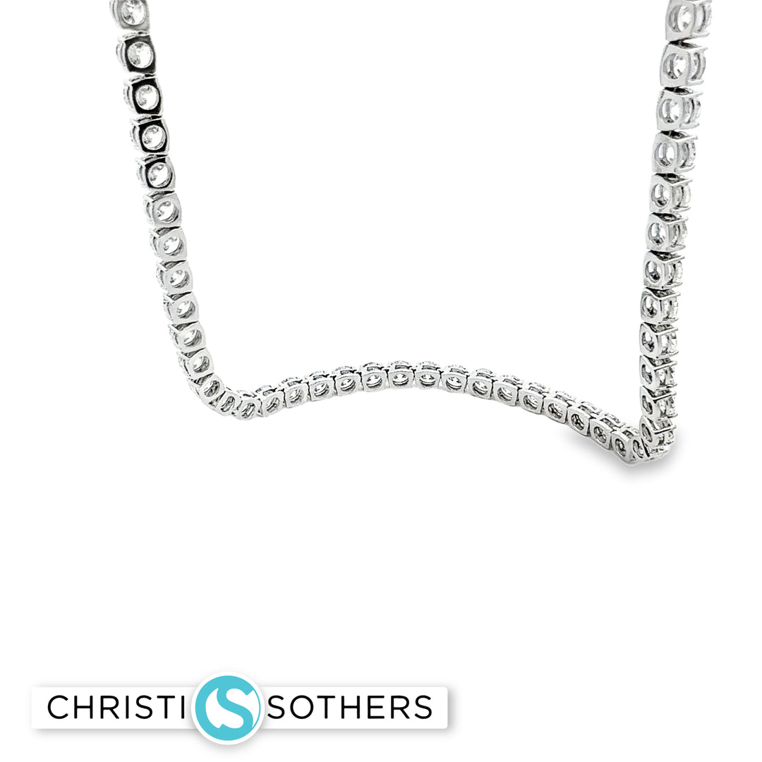 14KT White Gold Lab-Grown Diamond Line Necklace