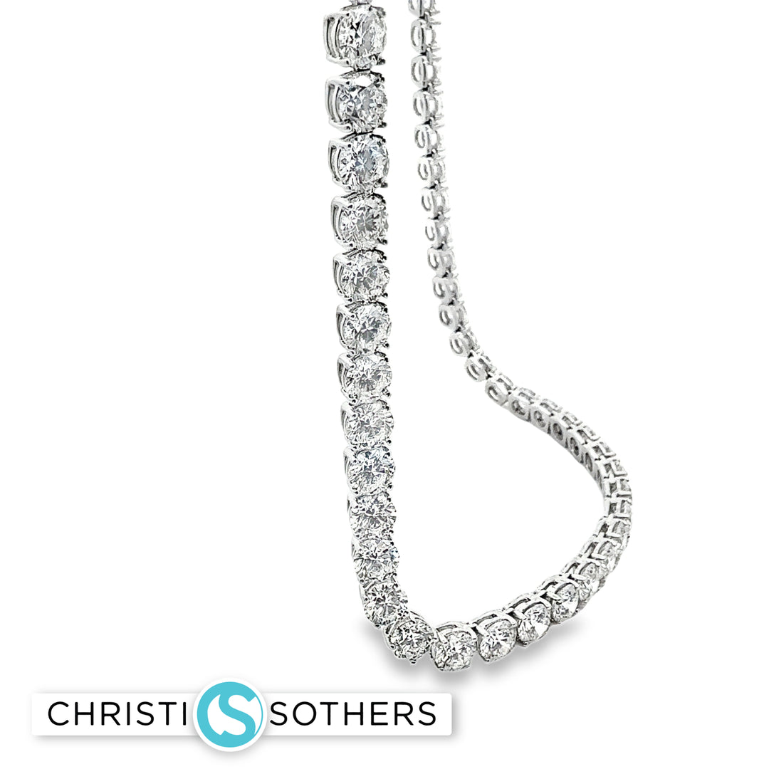 14KT White Gold Lab-Grown Diamond Line Necklace