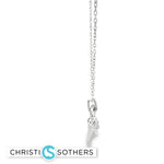 Load image into Gallery viewer, Sterling Silver Star/Chai Charm Necklace with Round Cut CZs
