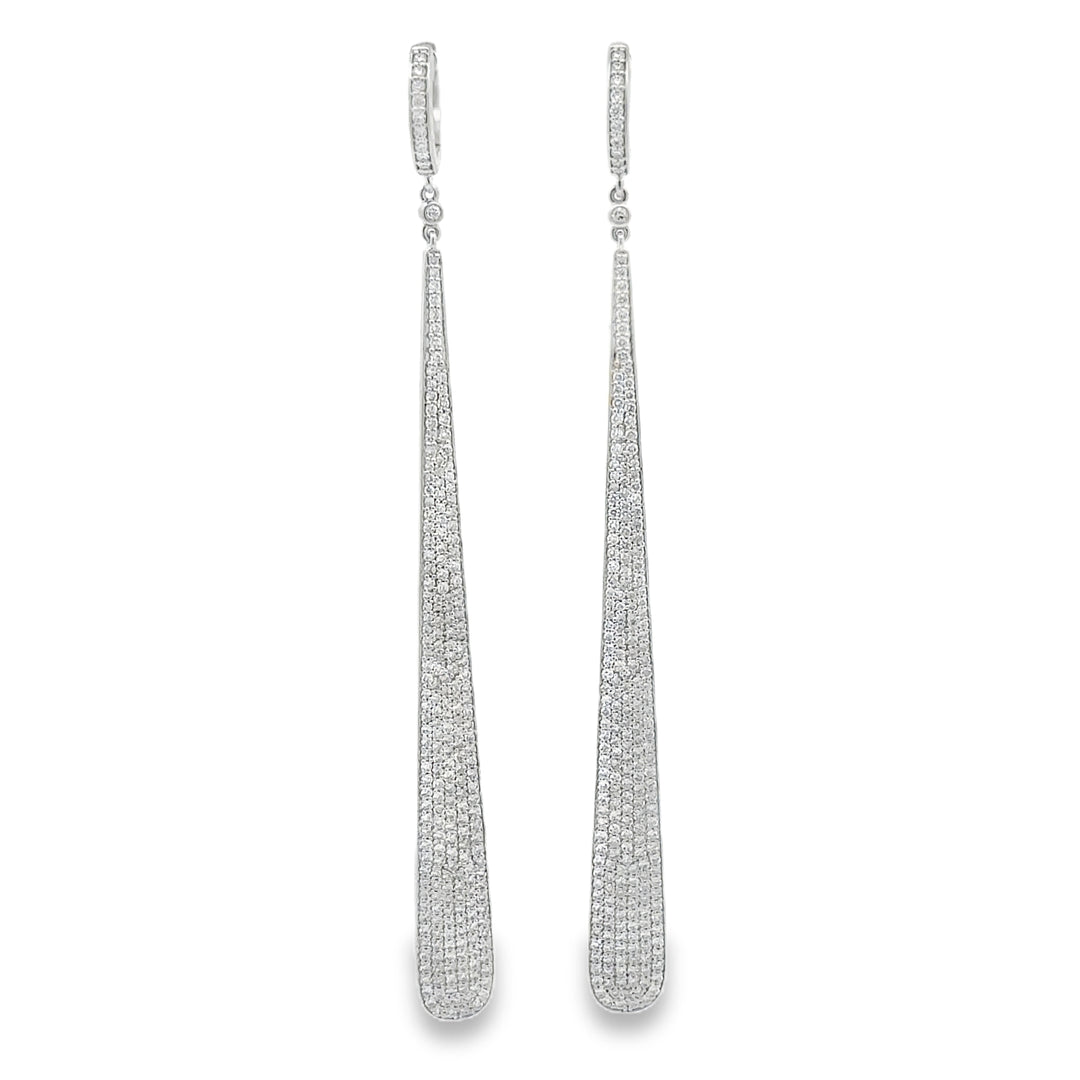 18KT White Gold Diamond Drop Earrings (2.51 cttw diamonds)