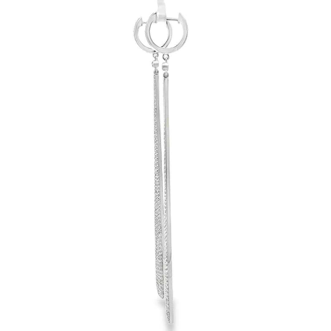 18KT White Gold Diamond Drop Earrings (2.51 cttw diamonds)