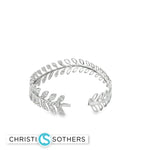 Load image into Gallery viewer, 18KT White Gold Diamond Leaf Bangle (2.59 cttw diamonds)
