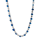 Load image into Gallery viewer, Royal Blue Graduated Crystal Sterling Silver Necklace
