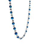 Load image into Gallery viewer, Royal Blue Graduated Crystal Sterling Silver Necklace
