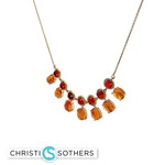 Load image into Gallery viewer, 18KT Yellow Gold Garnet &amp; Opal Charm Necklace with Diamond Accents (9.61 cttw)