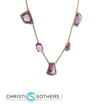 Load image into Gallery viewer, 18KT Yellow Gold Amethyst Charm Necklace with Diamond Accents (5.73 cttw)