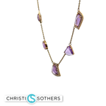 Load image into Gallery viewer, 18KT Yellow Gold Amethyst Charm Necklace with Diamond Accents (5.73 cttw)