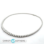 Load image into Gallery viewer, 14KT White Gold Diamond Necklace with Lab-Grown Diamonds (14.86 cttw)