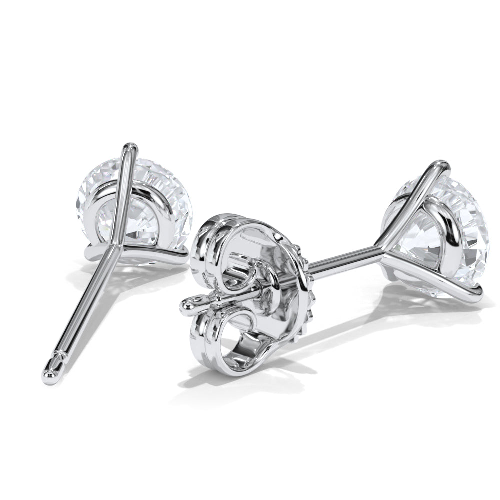 14KT w/g Certified Lab-Grown Ideal Cut Round Diamond Martini Pushback Earrings (3.08 CTTW)
