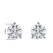 14KT w/g Certified Lab-Grown Ideal Cut Round Diamond Martini Pushback Earrings (3.08 CTTW)