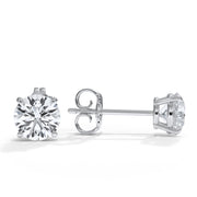 14KT w/g Certified Lab-Grown Ideal Cut Round Diamond Basket Pushback Earrings (5.56 CTTW)
