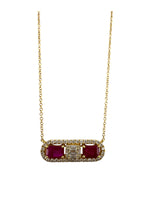 Load image into Gallery viewer, Ruby &amp; Diamond Harmony Necklace in 18KT Gold
