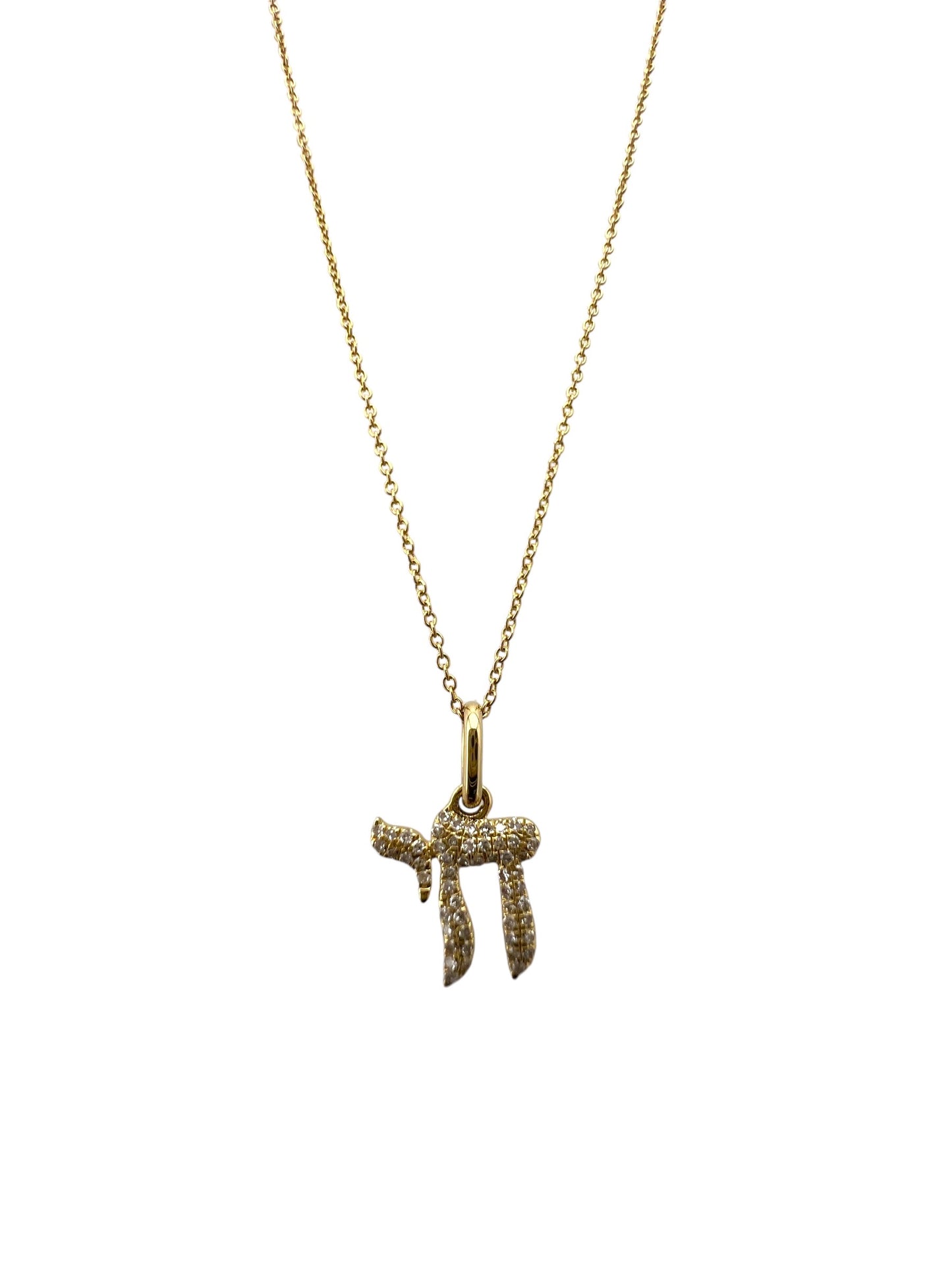 Chai Diamond Pendant Necklace in 14KT Yellow Gold