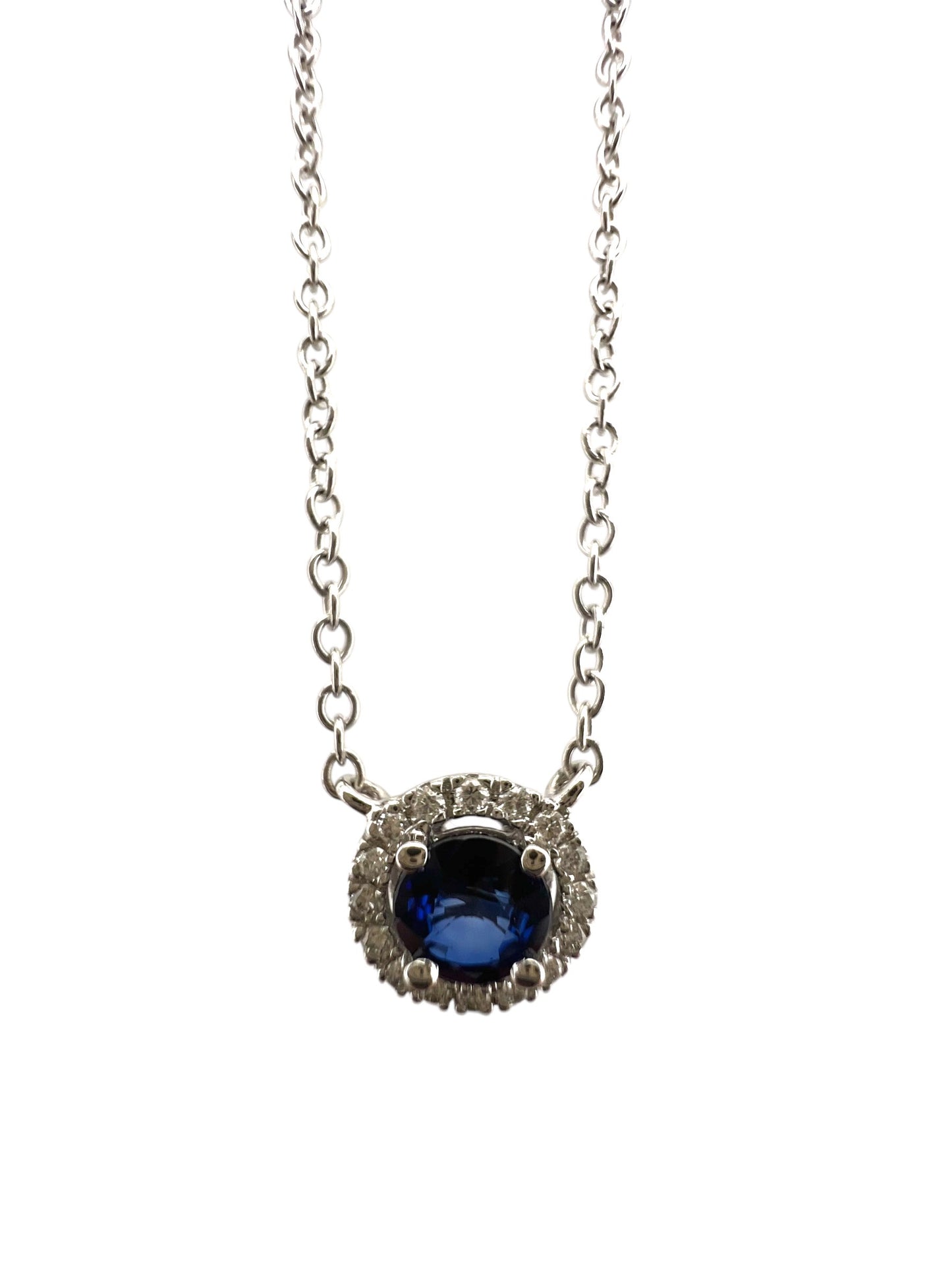 Celestial Blue White Gold Sapphire and Diamond Necklace