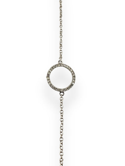 14K White Gold Pavé Circle Bracelet