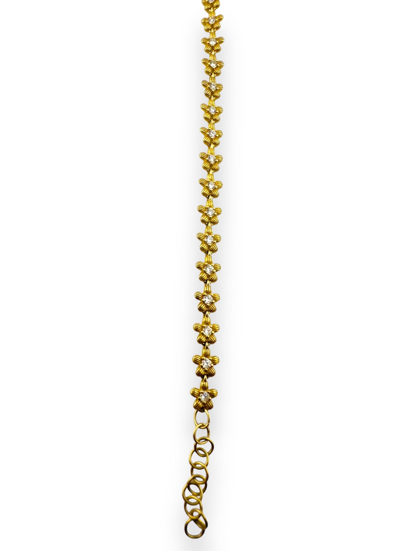 14KT Yellow Gold Floral Diamond Bracelet