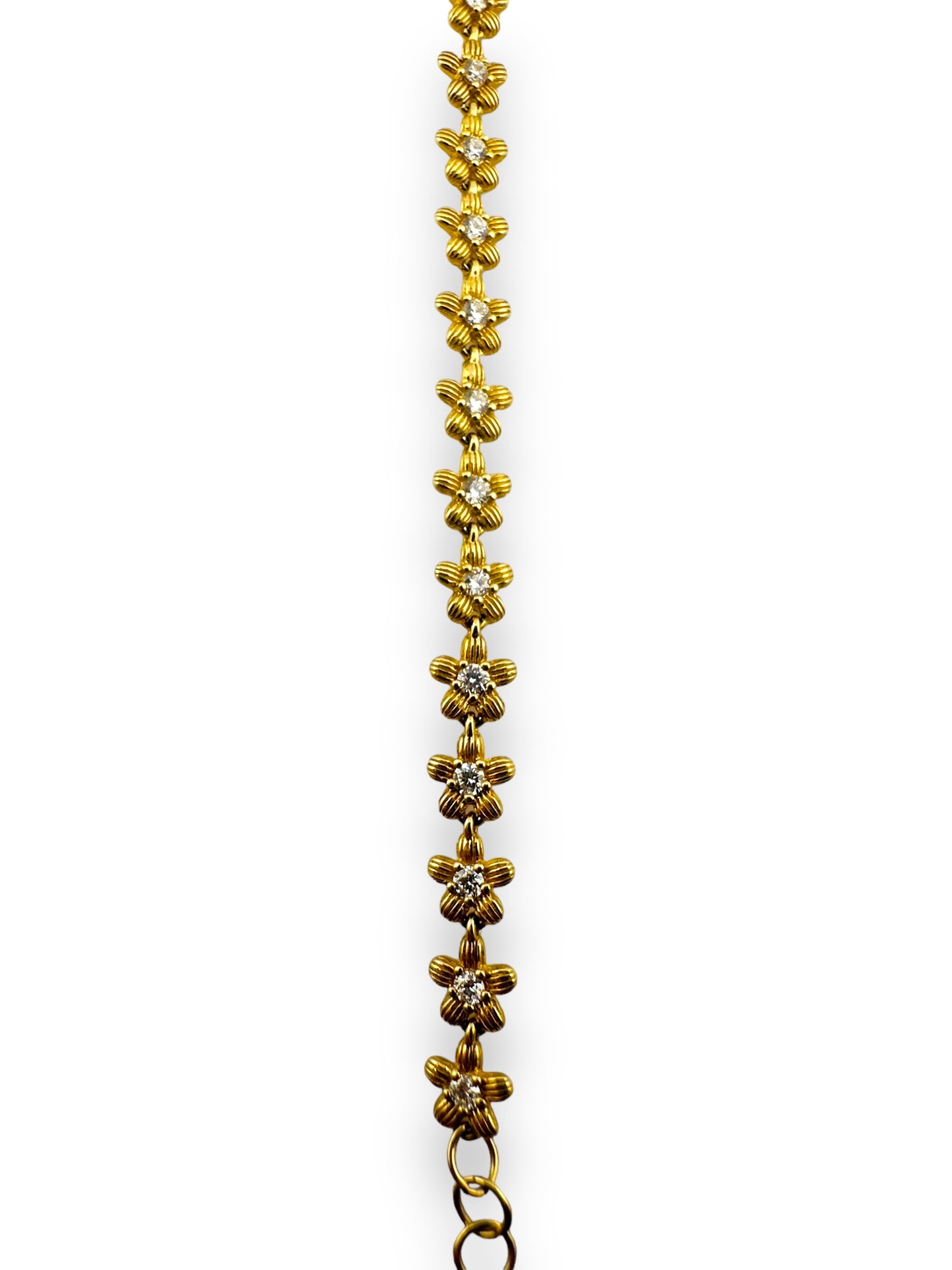 14KT Yellow Gold Floral Diamond Bracelet