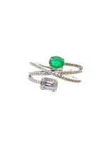Load image into Gallery viewer, Emerald Enchantment Triple Band Ring
