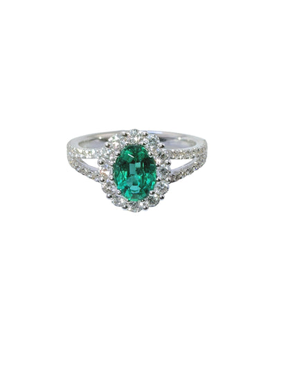 18 KT Enchanted Emerald Diamond Ring