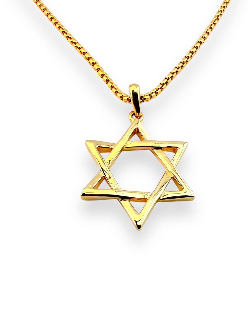 Large Magendavid Pendant in 14KT Yellow Gold