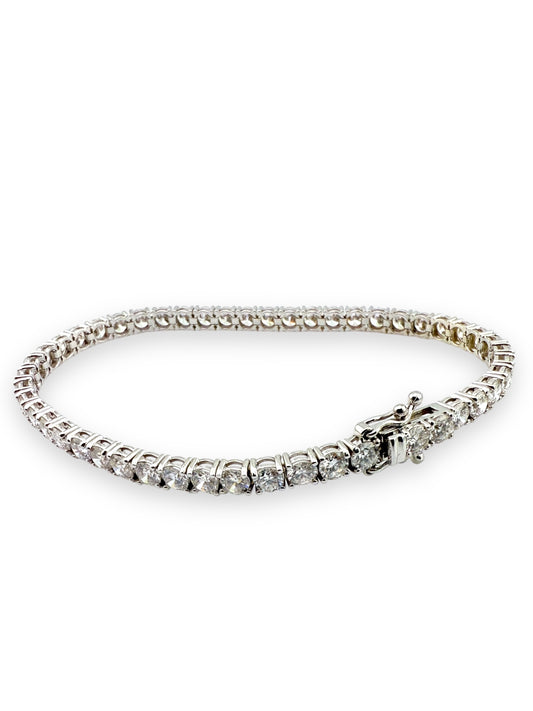 14KT White Gold Lab-Grown Diamond Tennis Bracelet