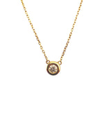 Load image into Gallery viewer, 18KT Yellow Gold Bezel-Set Necklace with .25ct Round Diamond
