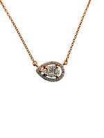 Load image into Gallery viewer, 14K Rose Gold Teardrop Necklace with .22ct Diamonds

