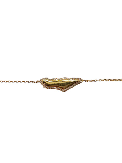 Gold-Dipped Map of Israel Necklace