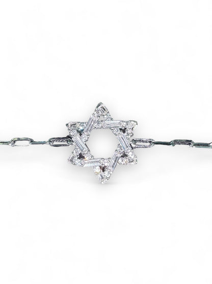 Magen-David CZ Baguette Bracelet