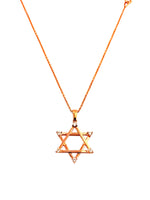 Load image into Gallery viewer, 14KT Studded Star of David Necklace (Rose Gold)
