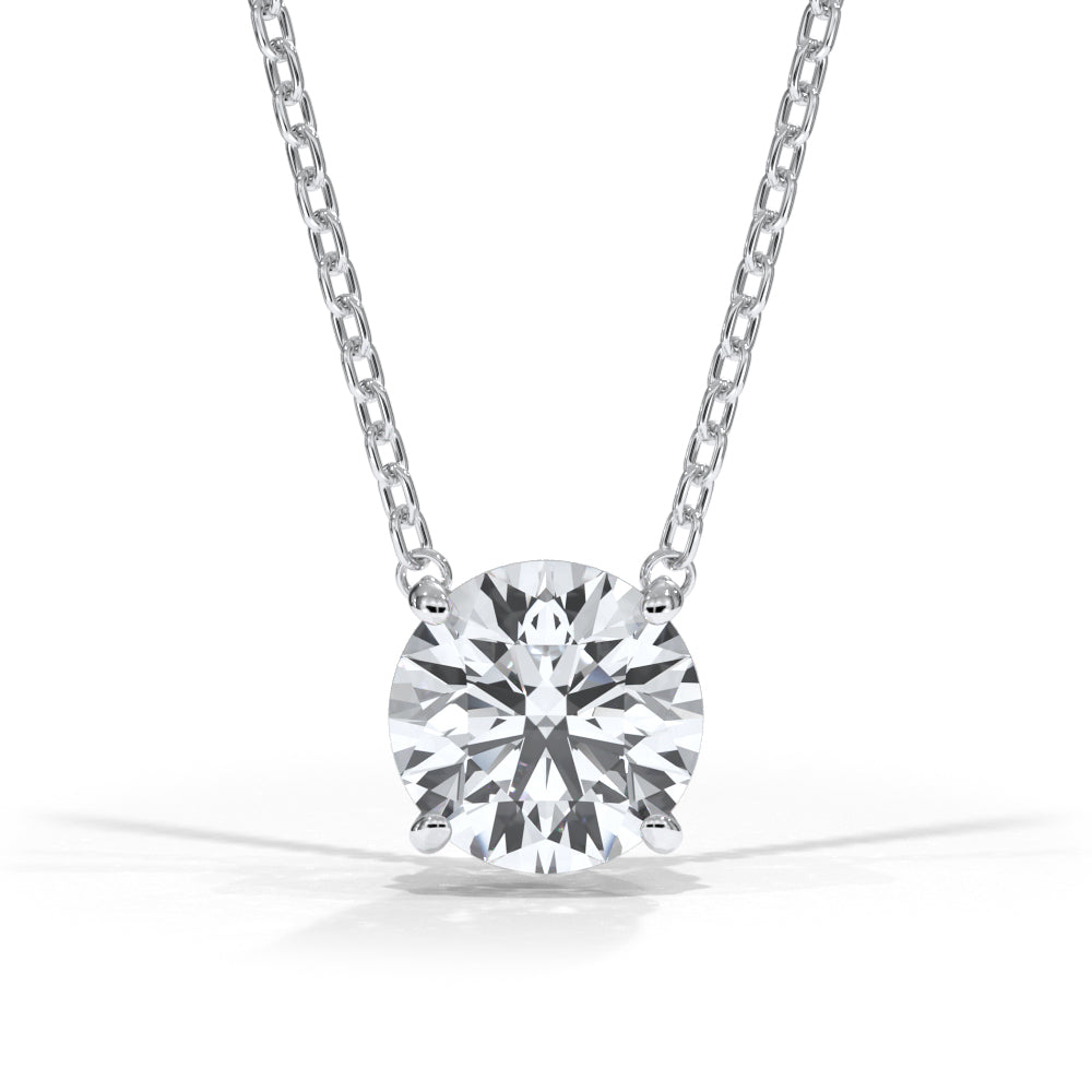 14KT w/g Certified Ideal Cut Lab-Grown Diamond Solitaire Pendant (2.10 ct)