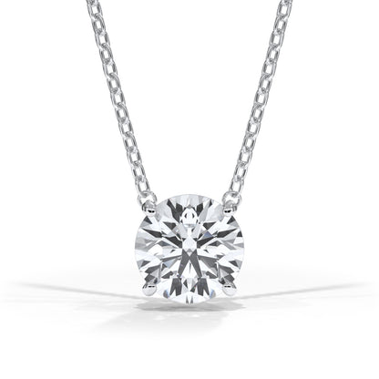 14KT w/g Certified Ideal Cut Lab-Grown Diamond Solitaire Pendant (2.10 ct)