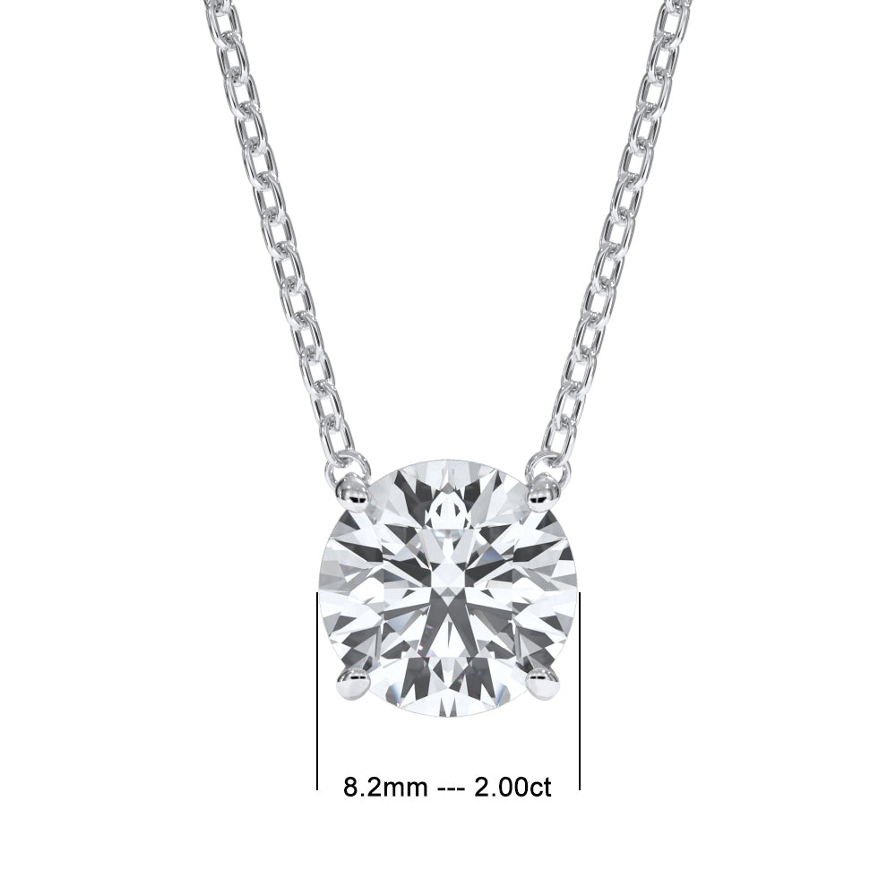14KT w/g Certified Ideal Cut Lab-Grown Diamond Solitaire Pendant (2.10 ct)