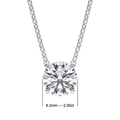 14KT w/g Certified Ideal Cut Lab-Grown Diamond Solitaire Pendant (2.10 ct)