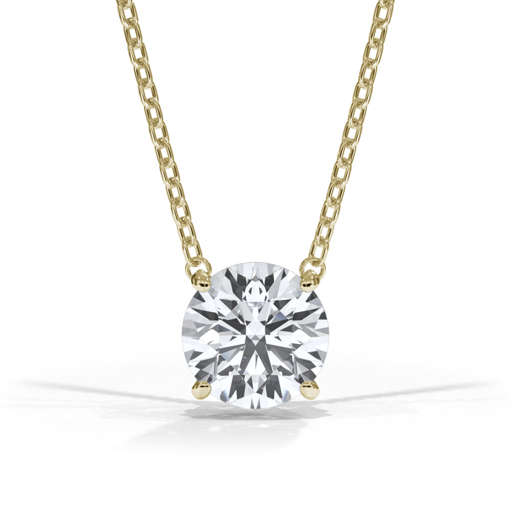 14KT y/g Certified Ideal Cut Lab-Grown Diamond Solitaire Pendant (2.09ct)