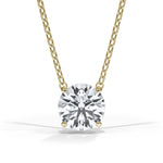 Load image into Gallery viewer, 14KT y/g Certified Ideal Cut Lab-Grown Diamond Solitaire Pendant (2.09ct)
