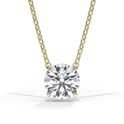 14KT y/g Certified Ideal Cut Lab-Grown Diamond Solitaire Pendant (2.09ct)