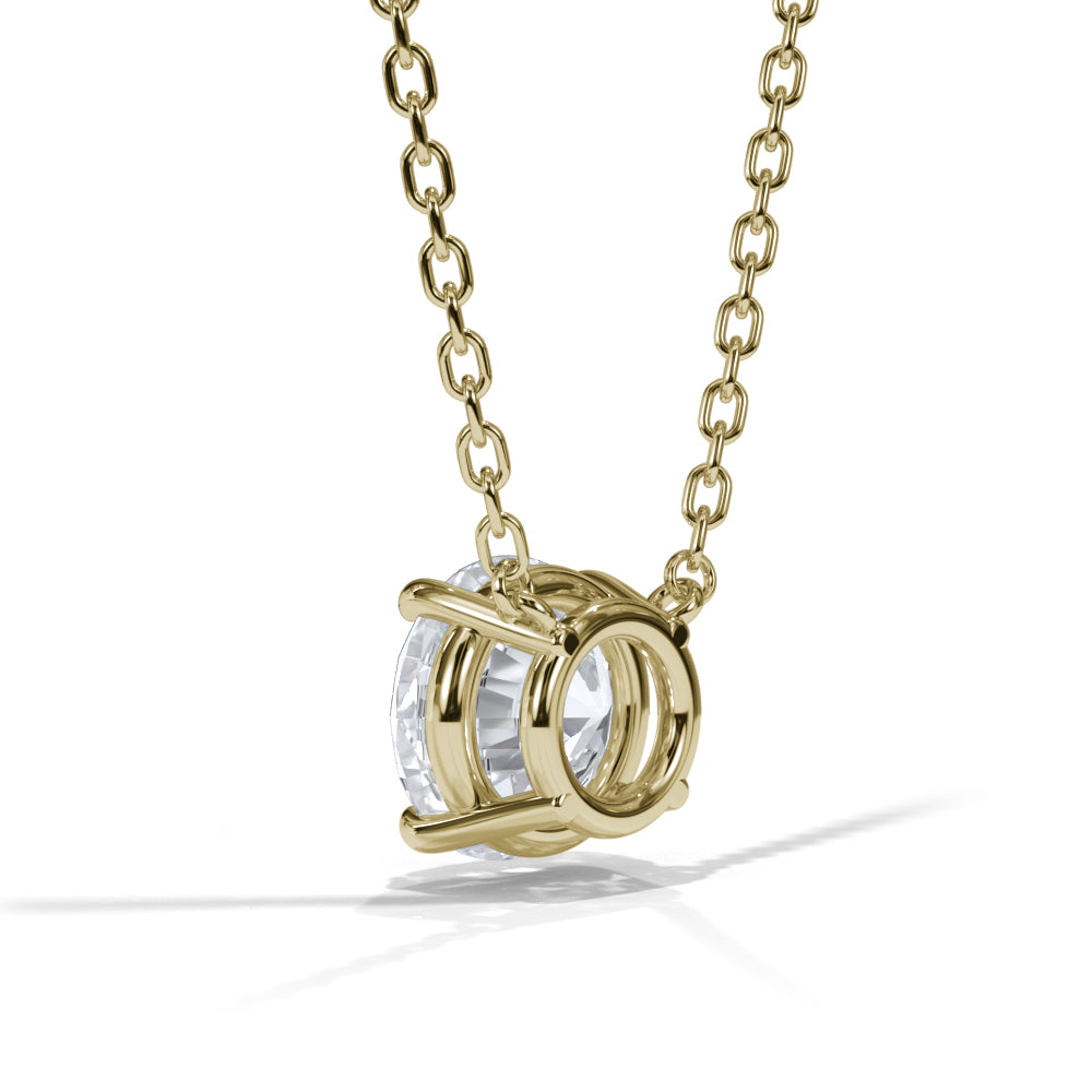 14KT y/g Certified Ideal Cut Lab-Grown Diamond Solitaire Pendant (2.09ct)