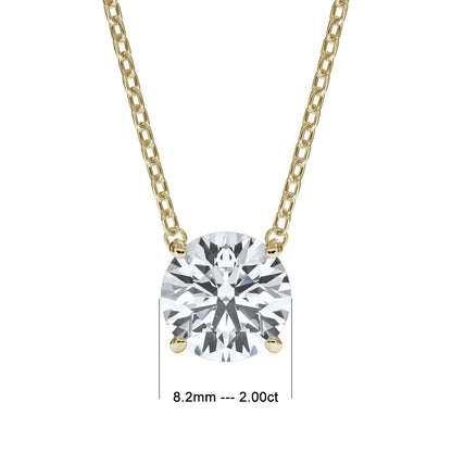 14KT y/g Certified Ideal Cut Lab-Grown Diamond Solitaire Pendant (2.09ct)