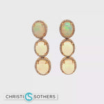 Load and play video in Gallery viewer, 18KT Yellow Gold Opal Drop Earrings with Diamond Accents (7.96 cttw)
