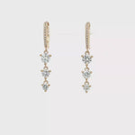 Load and play video in Gallery viewer, 14KT Yellow Gold Diamond Drop Hoop Earrings with Lab-Grown Diamonds (0.98 cttw)
